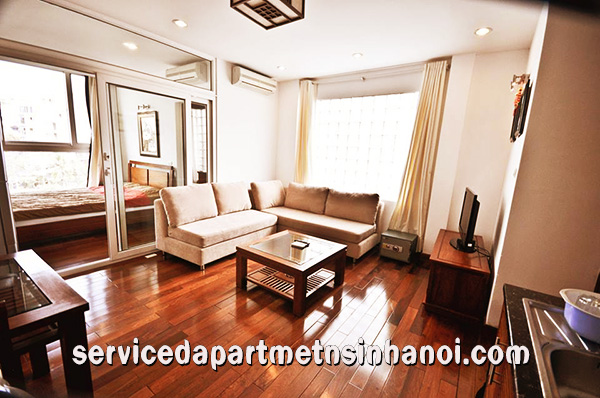 Beautiful serviced apartment for rent in Truc Bach, panorama lakeview, wooden floor