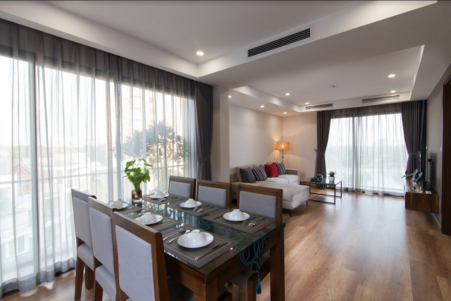 Luxury 2 Bedroom Serviced Apartment Rental in Dong Da District, Spacious, Airy with Lake View