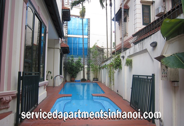 A nice villa for rent with a big courtyard in To Ngoc Van str, swimming pool , Five bedroom