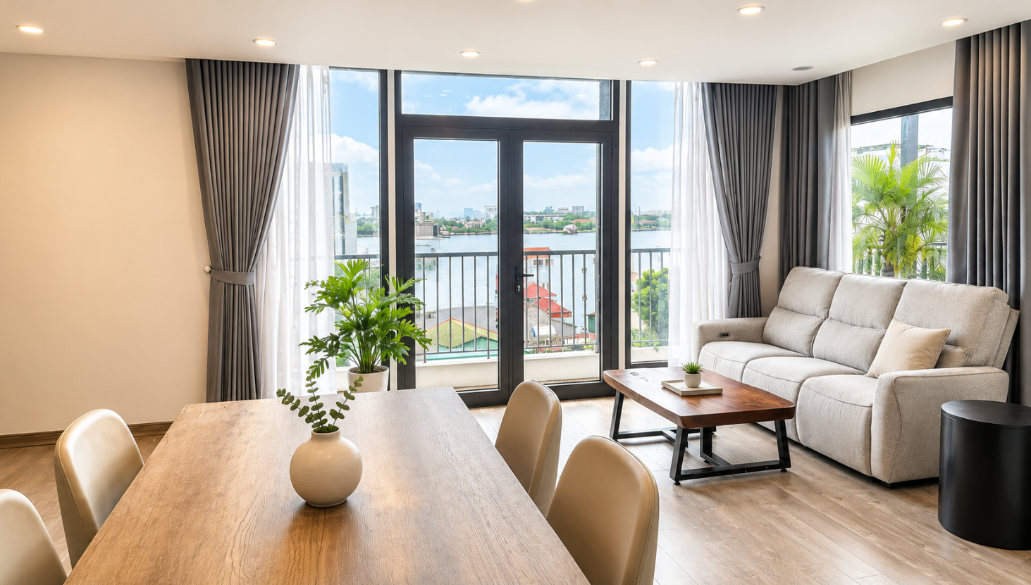 Balcony and Bright Apartment for rent in Vu Mien Area, Tay Ho