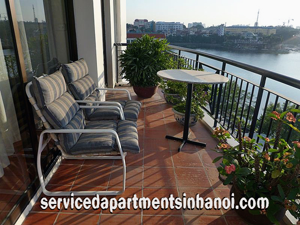 Big Balcony Three Bedroom Apartment for rent in Truc Bach Area, Ba Dinh