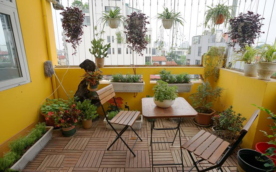 Duplex green Balcony apartment in To Ngoc Van str, Tay Ho area