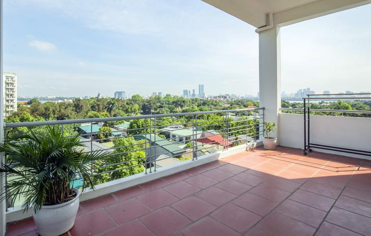 Large Terrace & Super Bright 2 BR Apartment for rent In Dang Thai Mai Str, Tay Ho