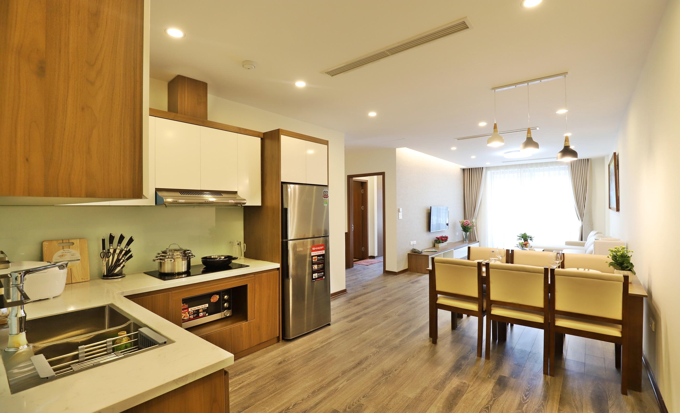 Great Two bedroom serviced apartment for rent in Tay Ho with gentle design