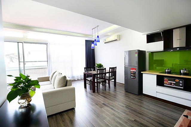 *Great View Two Bedroom Serviced Apartment Rental in Kim Ma street, Ba Dinh, Modern Amenities*