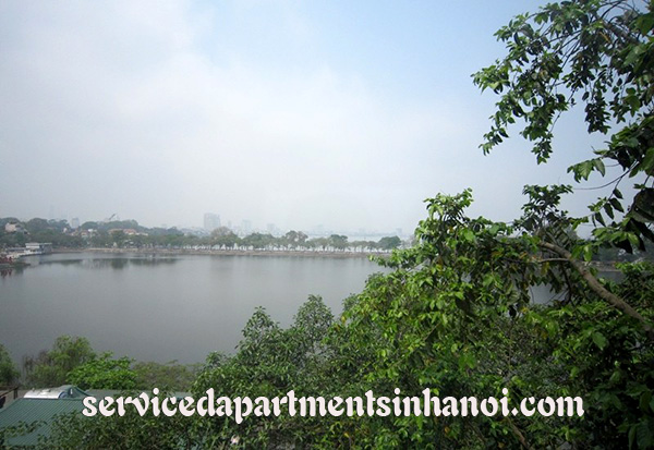 High quality lake view apartment for rent in Truc bach, two beds, balcony