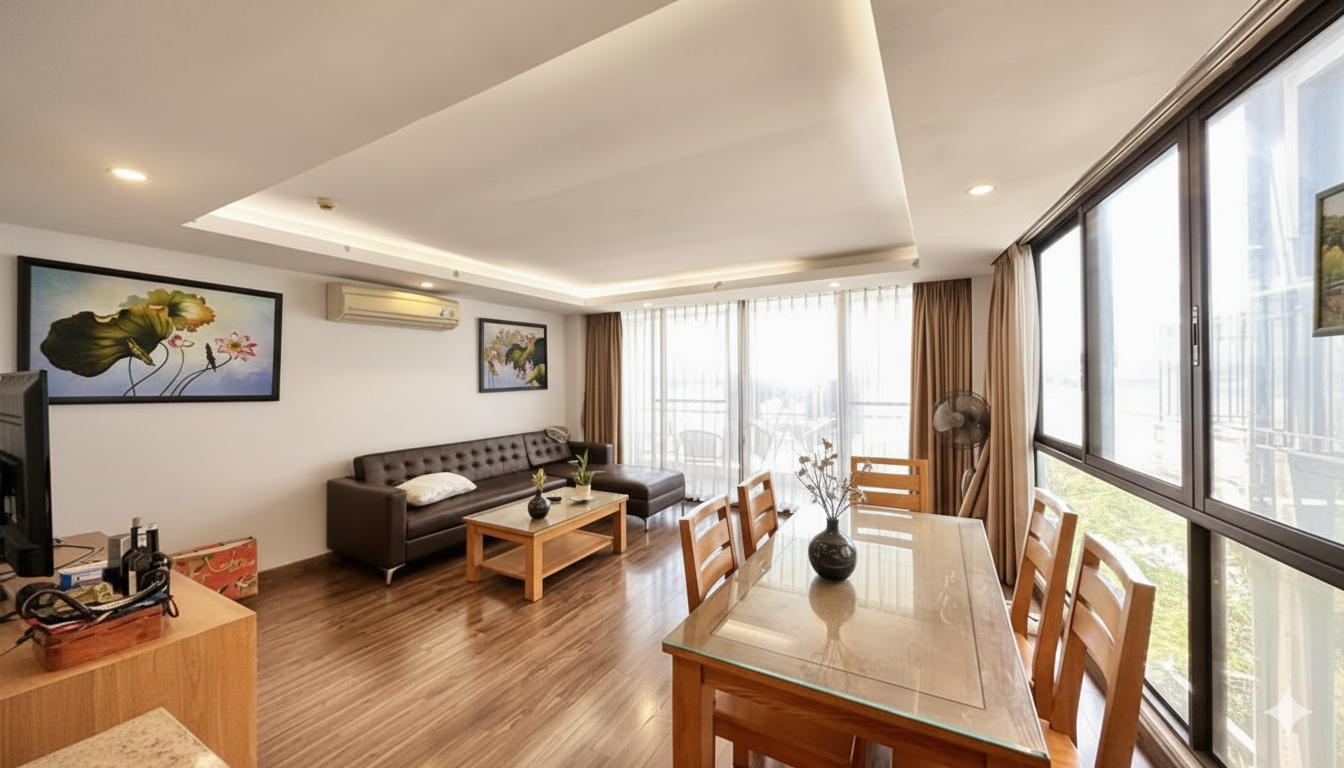 Lake View 2 BR Apartment In Nhat Chieu Str Tay Ho, Nice Roof Terrace, Modern Amenities
