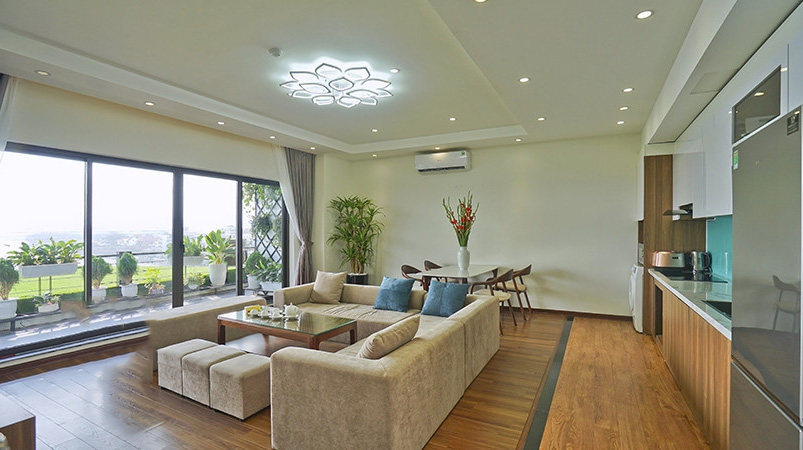 Wow!  Panoramic Lake view 04 BR Apartment Rental in Xuan Dieu str, Tay Ho