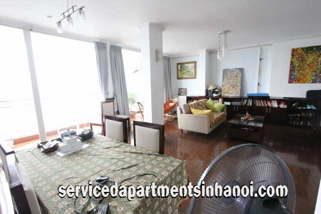 Lake View Two Bedroom Apartment For rent in Xuan Dieu str, Tay Ho, Big Balcony