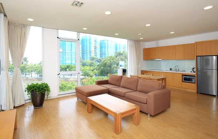 Lakeview Two bedroom Apartment in Dang Thai Mai str, Tay Ho with Balcony for rent