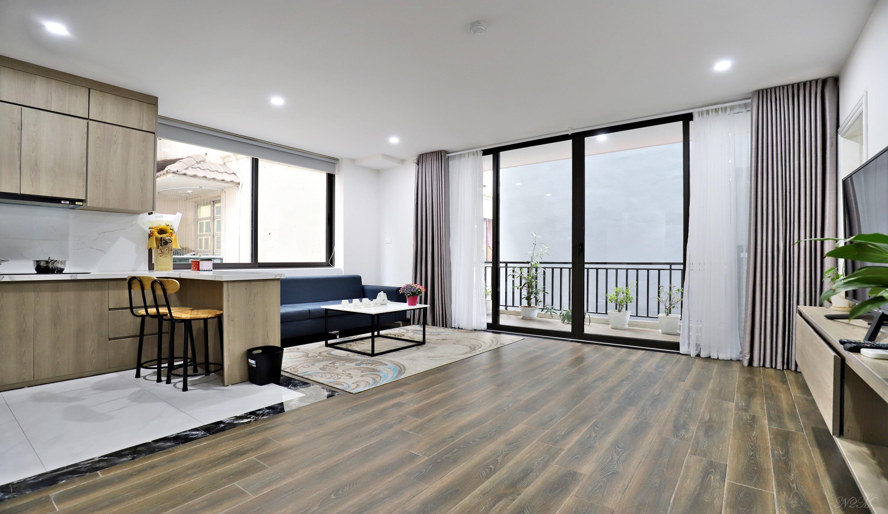 Modern Interior One Bedroom apartment for rent in To Ngoc Van str, Tay Ho, Balcony Available