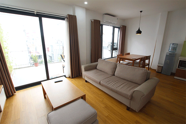 Modern One Bedroom Apartment Rental in Tay Ho Area, Close to Thang Loi Hotel, Lovely Balcony