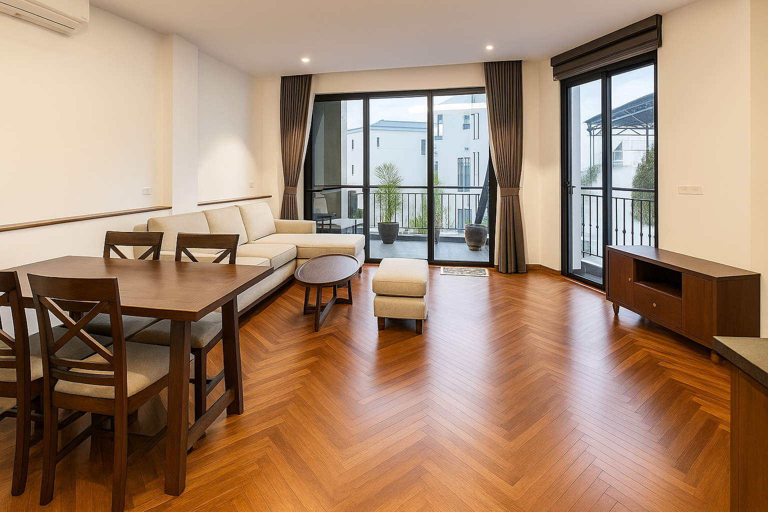 New Modern & Big Balcony 02 BR Apartment for rent in Quang Khanh str, Tay Ho