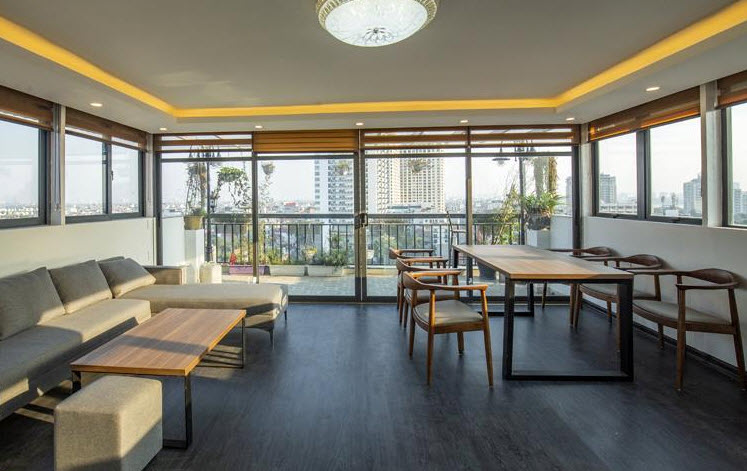 Balcony Spacious 2 BR apartment with modern interior in To ngoc Van str, Tay Ho, High Floor