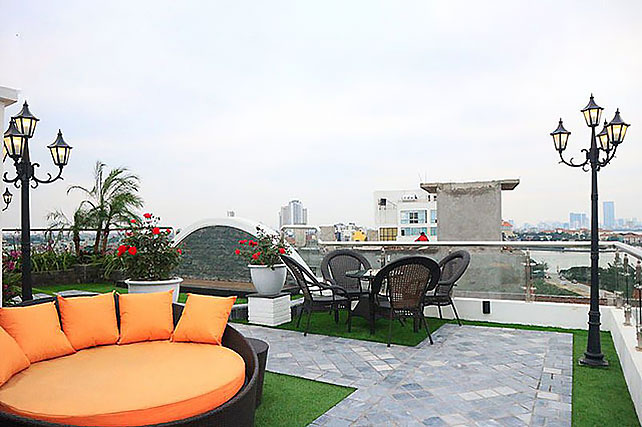 Nice & Bright Two Bedroom Apartment Near To Ngoc Van Street, Tay Ho, Beautiful Terrace