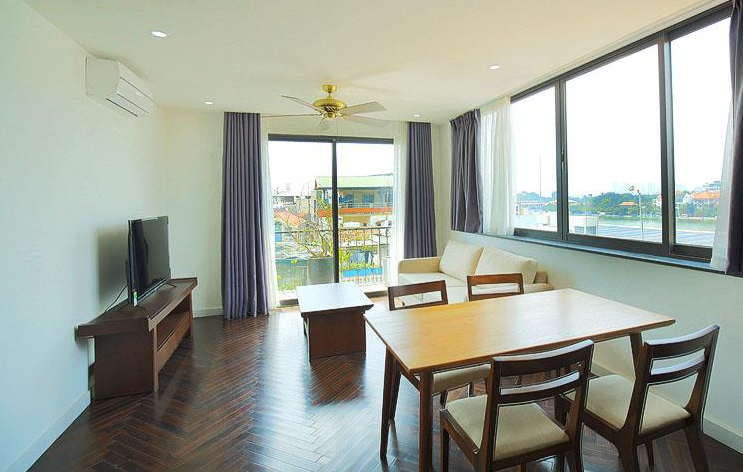 Lake View Apartment Rental in Tu Hoa str, Tay Ho, Good Size Balcony