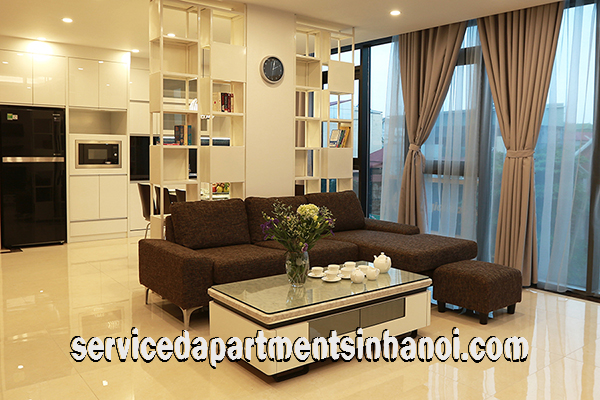 Three bedroom apartment modern design for rent near Truc Bach Lake, Hanoi