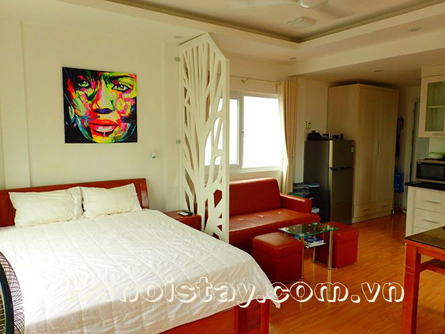 Very Bright and Cozy Studio Apartment Rental in Tu Hoa street, Tay Ho