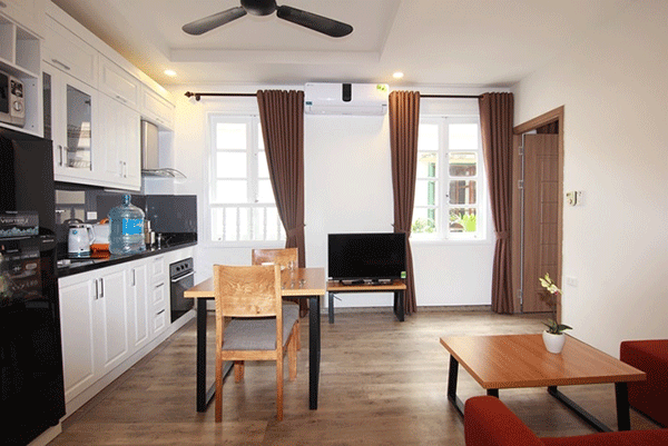 Very Bright Apartment for rental in To Ngoc Van street, Tay Ho, Modern Amenities