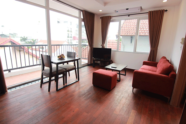 Very Modern One Bedroom Apartment Rental in To Ngoc Van street, Tay Ho, Big Balcony